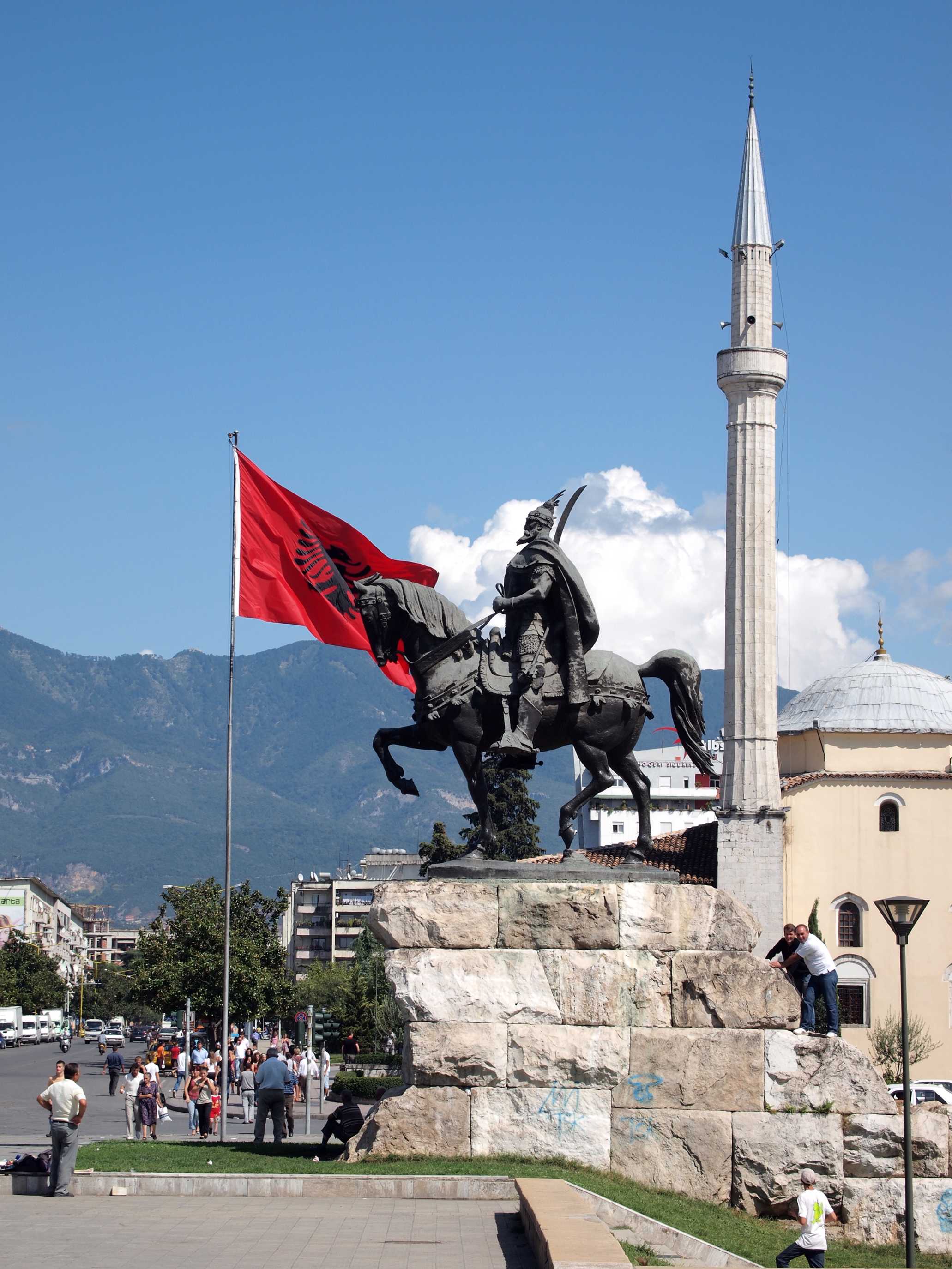 Statue de Skanderbeg, seigneur albanais.
